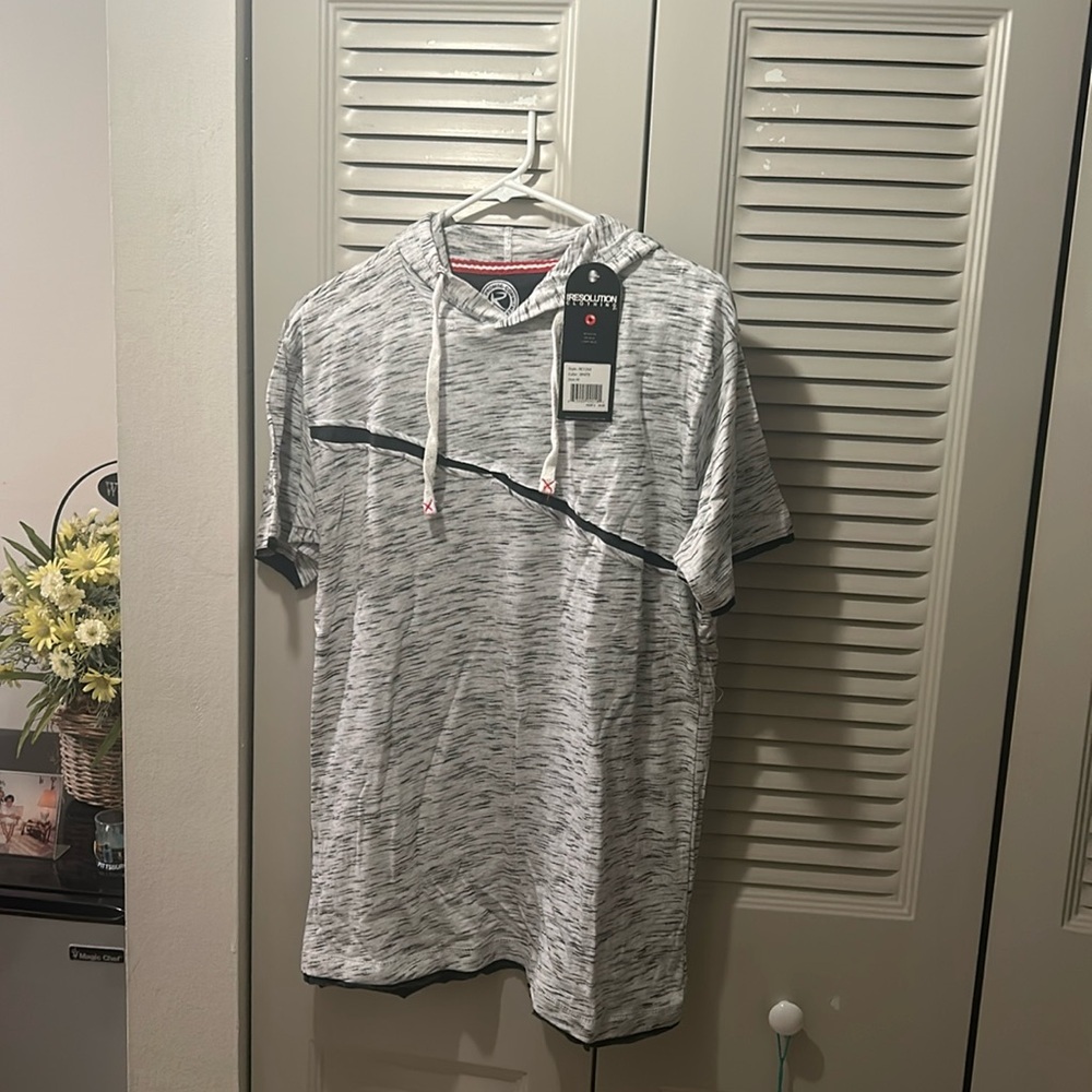 One Resolution Clothing T Shirt With Hood. New With Tags.  Size M.